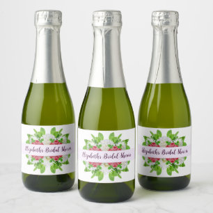 Garden Dahlia Bridal Shower Sparkling Wine Label