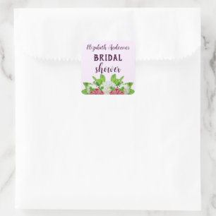 Garden Dahlia Bridal Shower Square Sticker