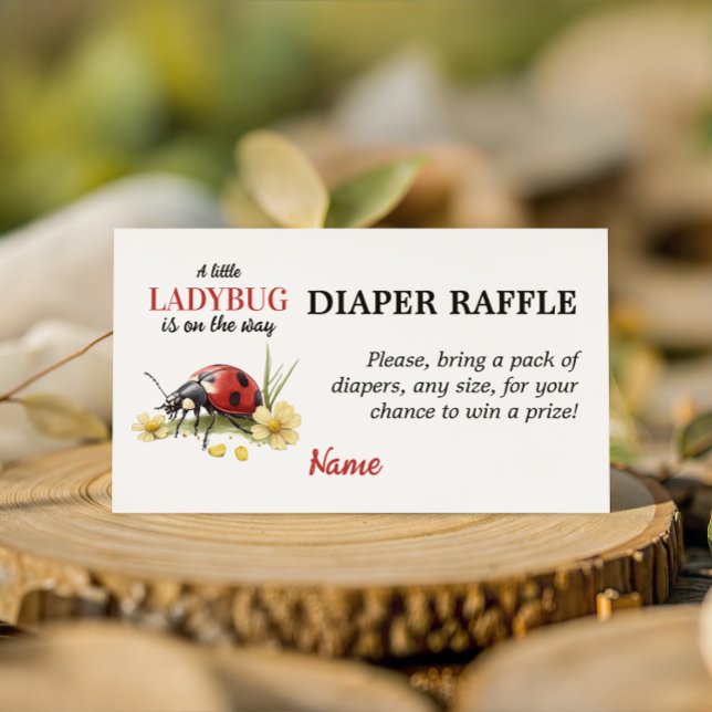 Garden Daisy Little Ladybug Baby Shower Diaper Enclosure Card (Creator Uploaded)