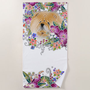 GARDEN DANCE chow  beach towel  white background