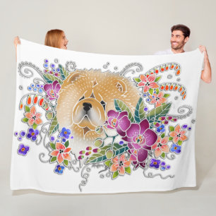 GARDEN DANCE CHOW white- Fleece Blanket 3 sizes