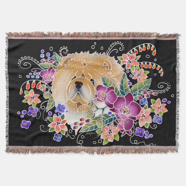 GARDEN DANCE CHOW - Woven throw blanket (Front)