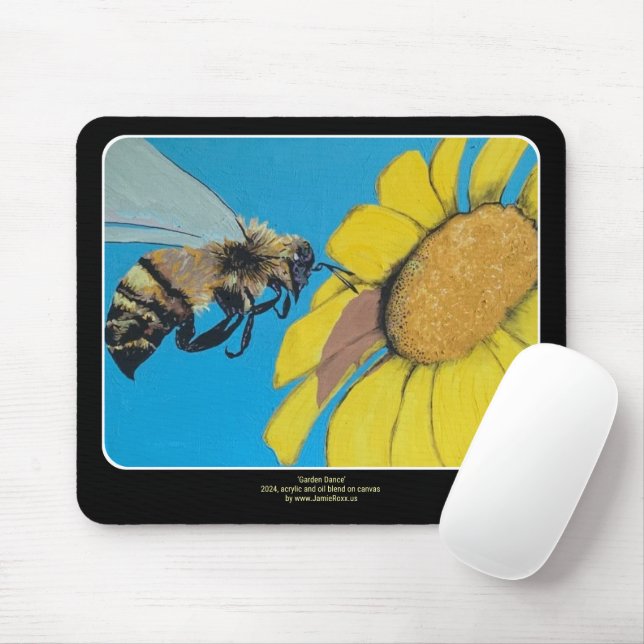 'Garden Dance' Painting on a  Mouse Mat (With Mouse)