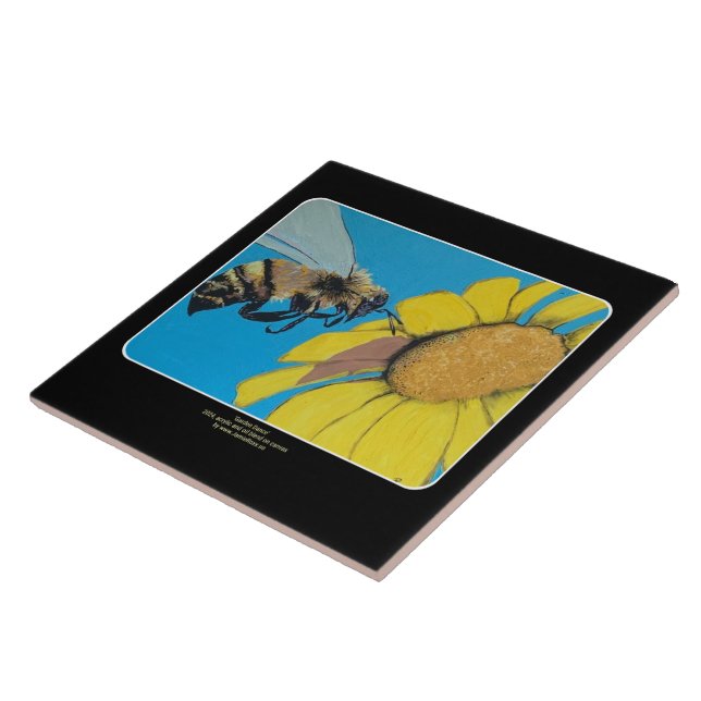 'Garden Dance' Painting on a  Tile (Side)