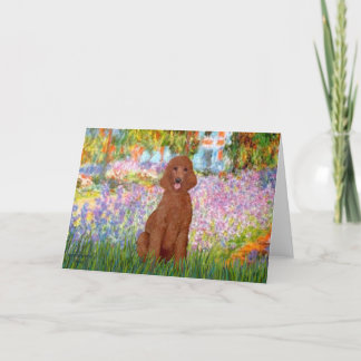 Garden - Dark Red Poodle #1 Card