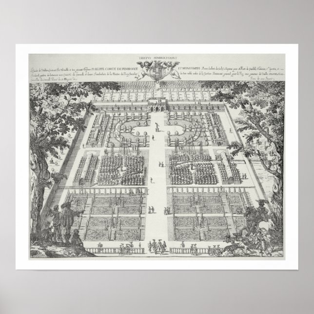 Garden design from 'The Gardens of Wilton', c.1645 Poster (Front)