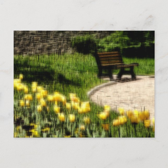 Garden digital effect of style "impression" holiday postcard (Front)