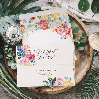 Garden Disco Floral Addressed Envelopes