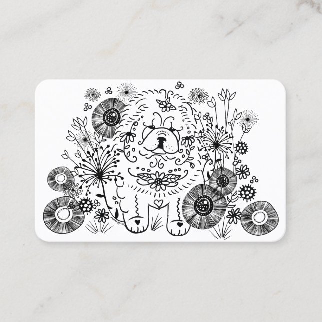 GARDEN DOODLE Chow  business cards- CUSTOMIZE Business Card (Front)