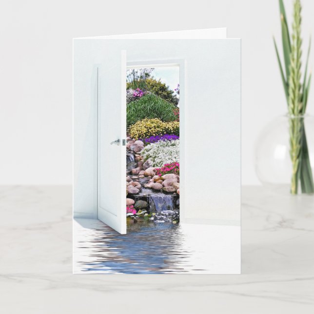 garden door and waterfalls card (Front)