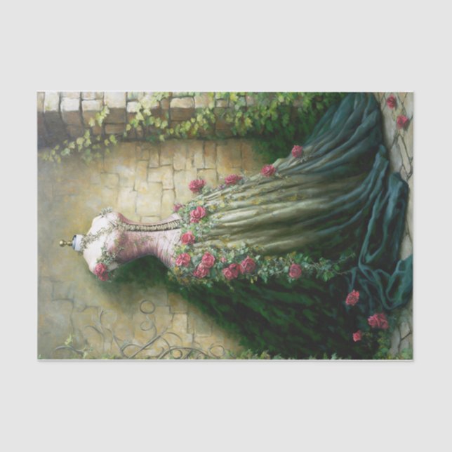 Garden Dress Form Pink Tissue Paper (Front)