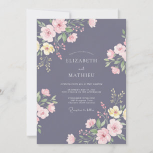 Garden Dusty Purple Wildflower Wedding Invitation