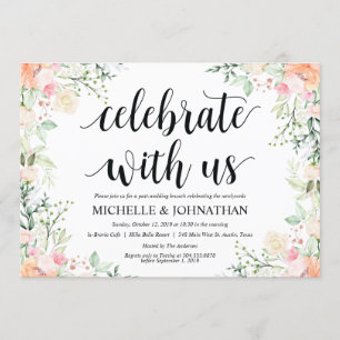 Garden Elegance Floral Post Wedding Brunch Invites