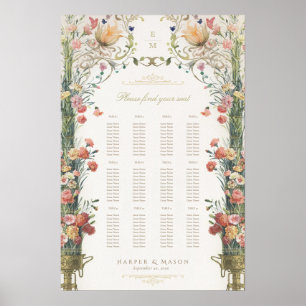 Garden Elegance Floral Wedding Seating Chart