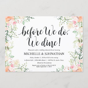Garden Elegance Wedding Rehearsal Dinner Invites