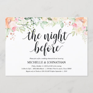 Garden Elegance Wedding Rehearsal Dinner Invites