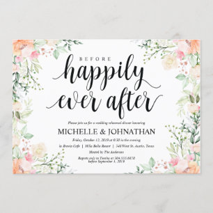 Garden Elegance Wedding Rehearsal Dinner Invites