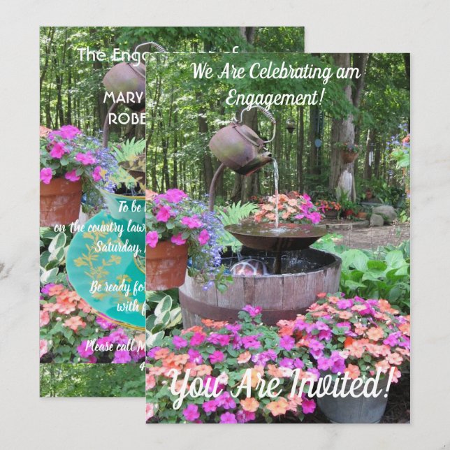 GARDEN ENGAGEMENT PARTY INVITATION (Front/Back)