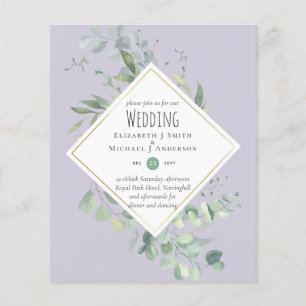 Garden Eucalyptus Greenery DUSTY Purple Wedding Flyer