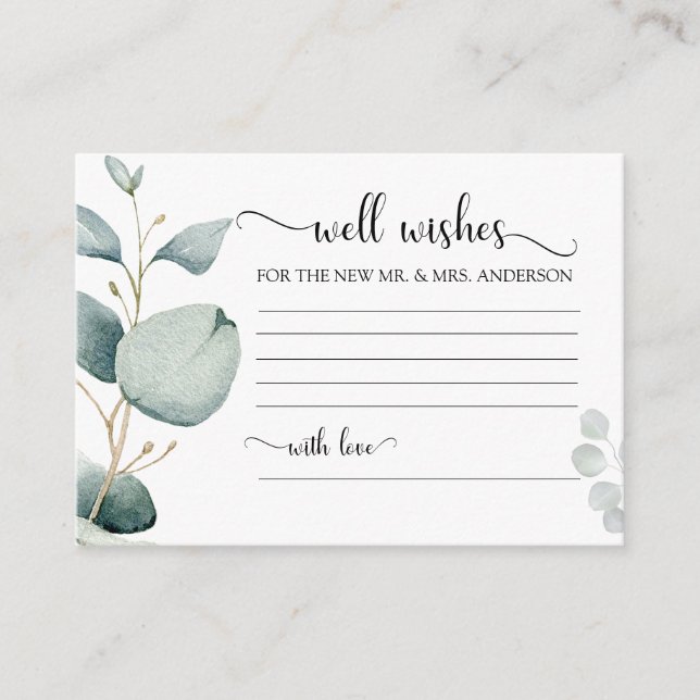 Garden Eucalyptus & Greenery Enclosure Card (Front)