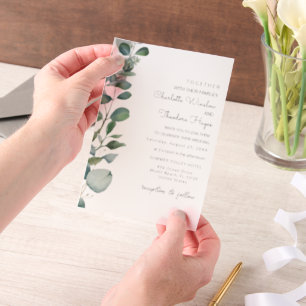 Garden Eucalyptus & Greenery Wedding Vellum Invitations