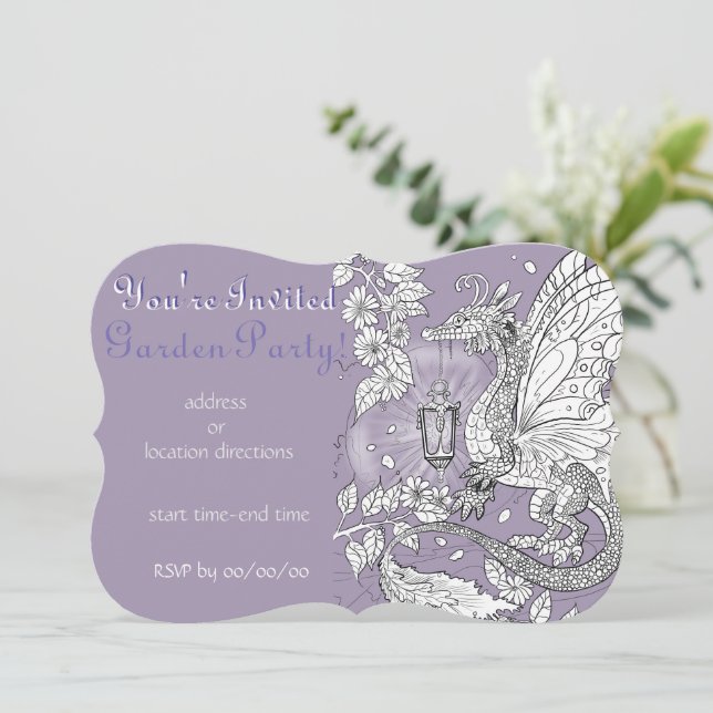 Garden Faery Dragon Invitation (Standing Front)