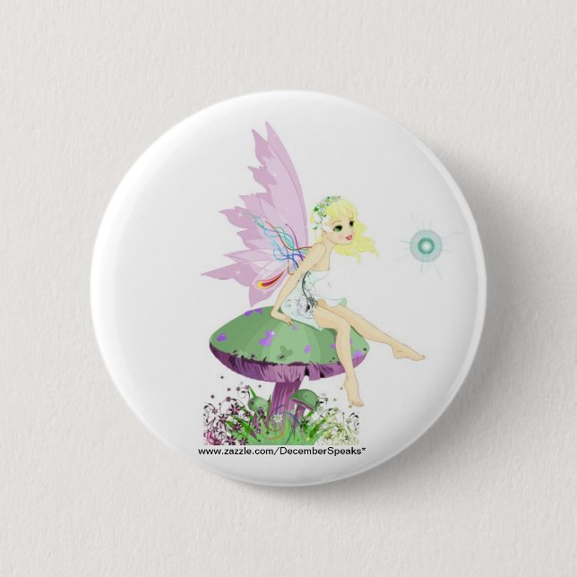 Garden fairy 6 cm round badge (Front)