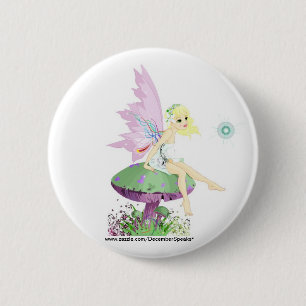 Garden fairy 6 cm round badge