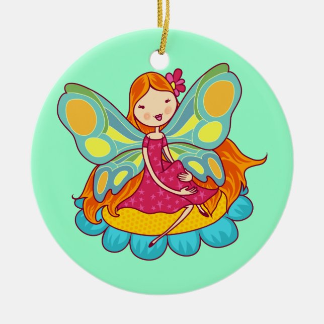 Garden Fairy Ceramic Tree Decoration (Front)