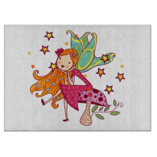 Garden Fairy on Mushroom Cutting Board
