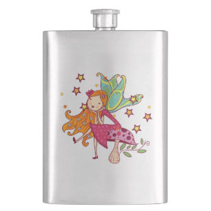 Garden Fairy on Mushroom Hip Flask