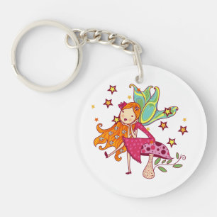 Garden Fairy on Mushroom Key Ring