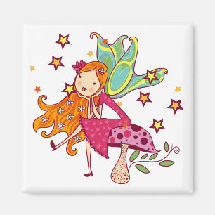 Garden Fairy on Mushroom Magnet
