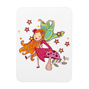 Garden Fairy on Mushroom Magnet