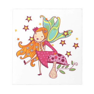 Garden Fairy on Mushroom Notepad