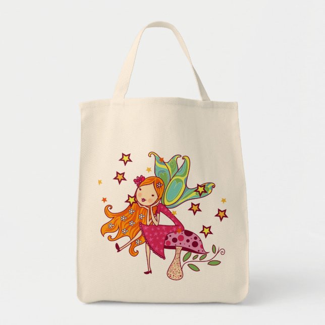 Garden Fairy on Mushroom Tote Bag (Front)