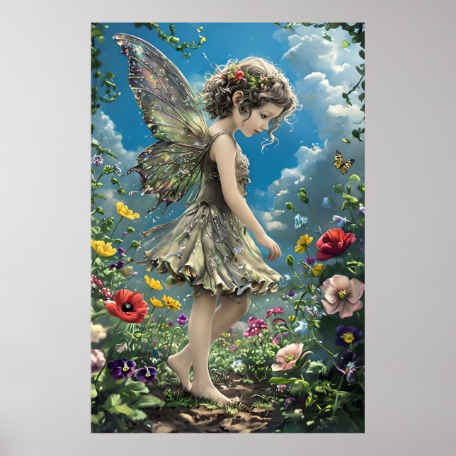 Garden Fairy Poster – Whimsical Fantasy Wall Art (Front)