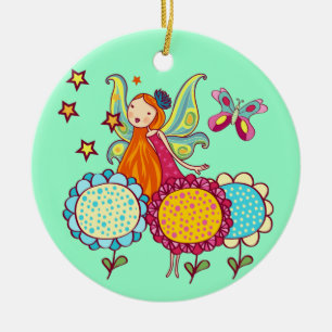 Garden Fairy With Flowers Ceramic Tree Decoration