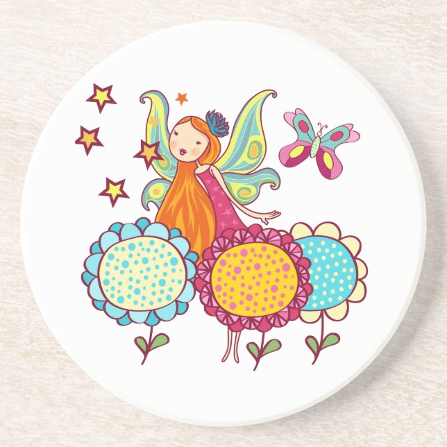Garden Fairy With Flowers Coaster (Front)