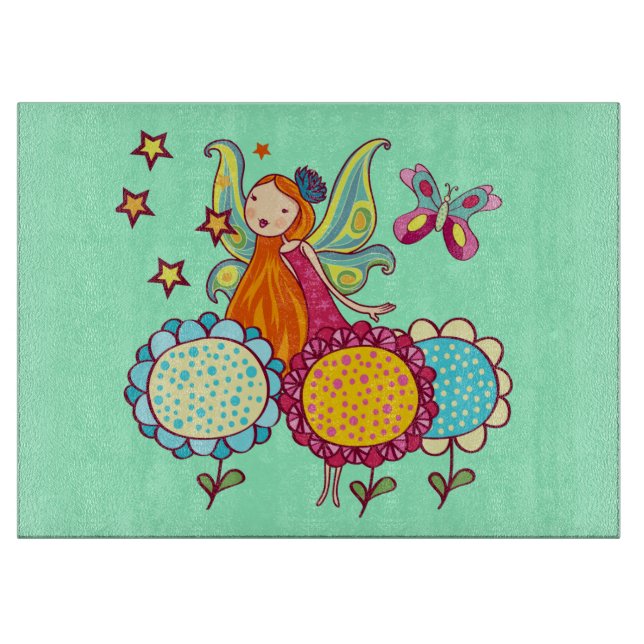 Garden Fairy With Flowers Cutting Board (Front)