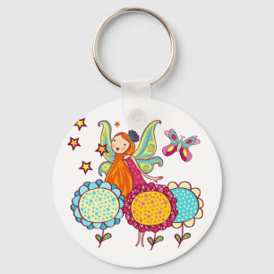 Garden Fairy With Flowers Key Ring