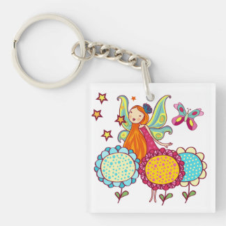 Garden Fairy With Flowers Key Ring