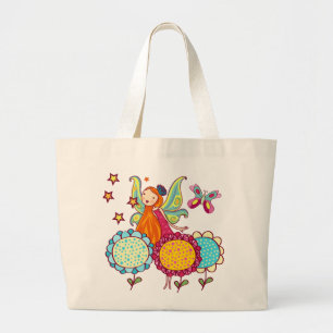 Garden Fairy With Flowers Large Tote Bag