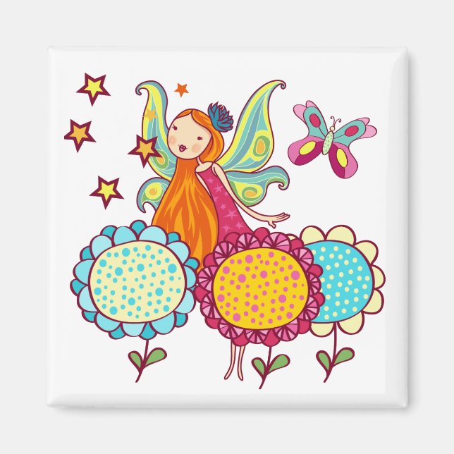 Garden Fairy With Flowers Magnet (Front)