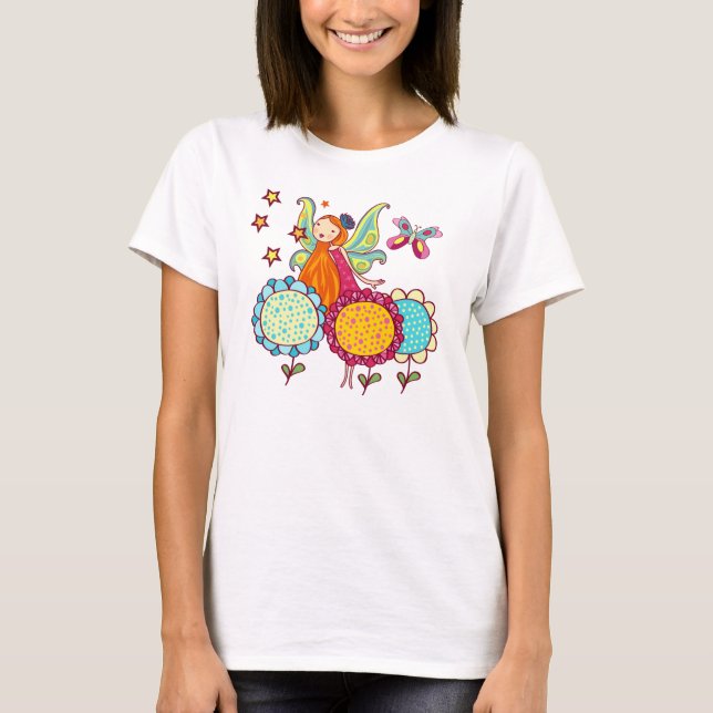 Garden Fairy With Flowers T-Shirt (Front)