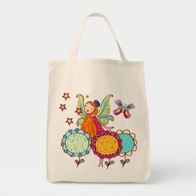 Garden Fairy With Flowers Tote Bag (Front)