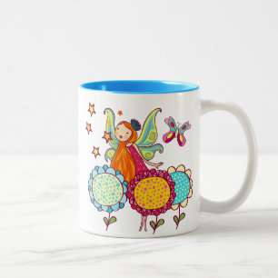Garden Fairy With Flowers Two-Tone Coffee Mug
