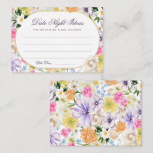 Garden Fantasy   Date Night Ideas Bridal Shower Enclosure Card