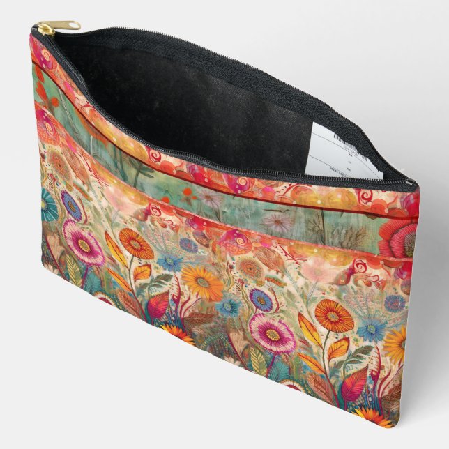 Garden Fantasy Zippered Pouch (Open)