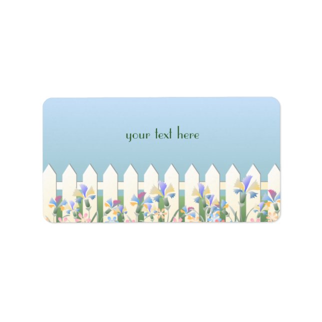 Garden Fence and Flowers Address Label (Front)